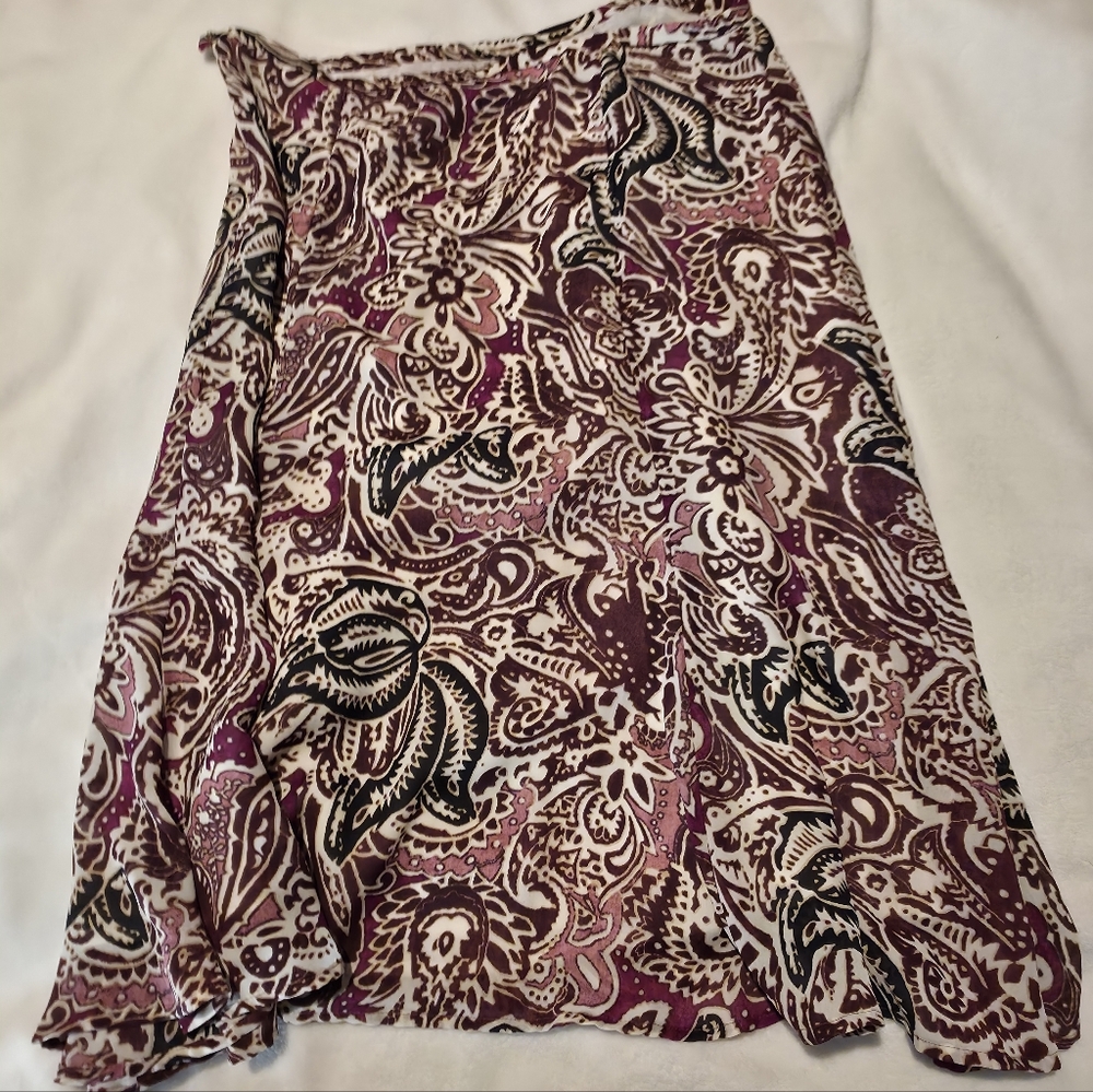 Norton McNaughton Paisley Skirt in Pink and Black